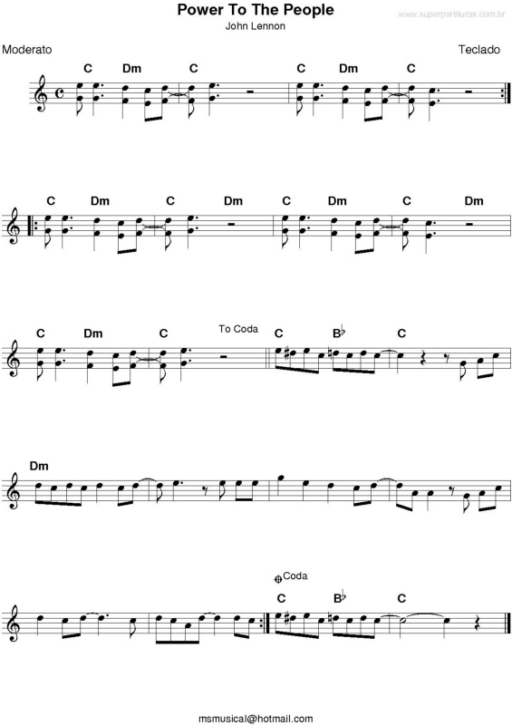 Partitura da música Power To The People v.2