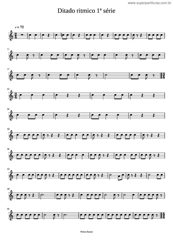 Partitura da música Pozzoli Ditado Ritmico 1ª Série