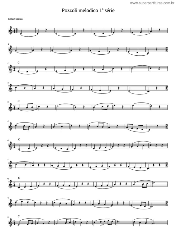 Partitura da música Pozzoli Melodico 1ª Série