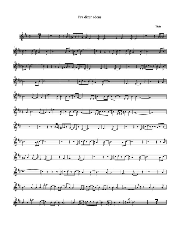 Partitura da música Pra Dizer Adeus v.7