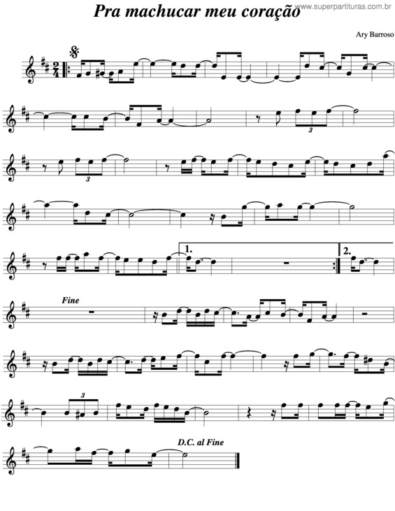 Partitura da música Pra Machucar Meu Coração v.2