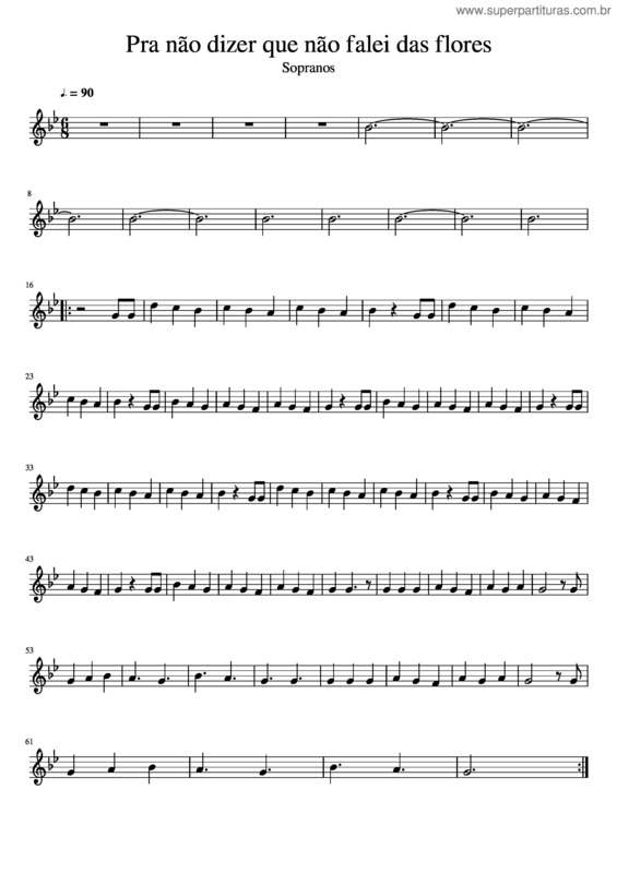 Partitura da música Pra Não Dizer Que Não Falei Das Flores v.14