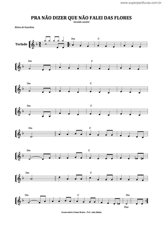 Partitura da música Pra Não Dizer Que Não Falei Das Flores v.7