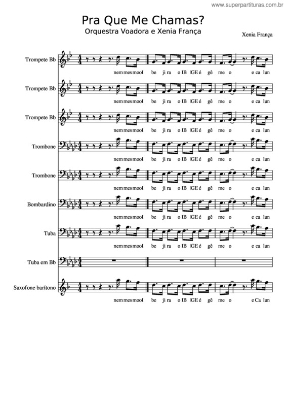 Partitura da música Pra Que Me Chamas?