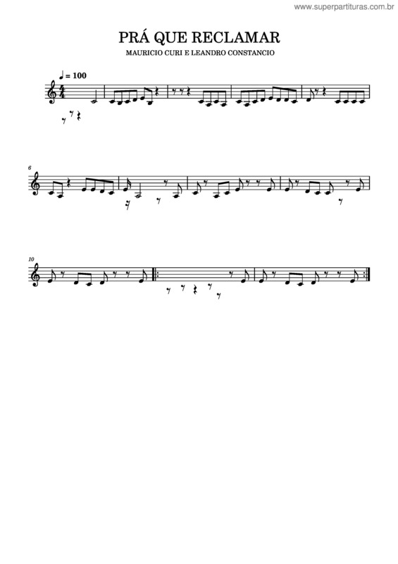 Partitura da música Prá Que Reclamar