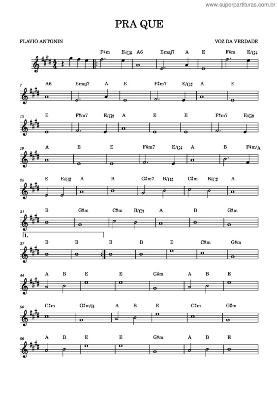 Partitura da música Pra Que