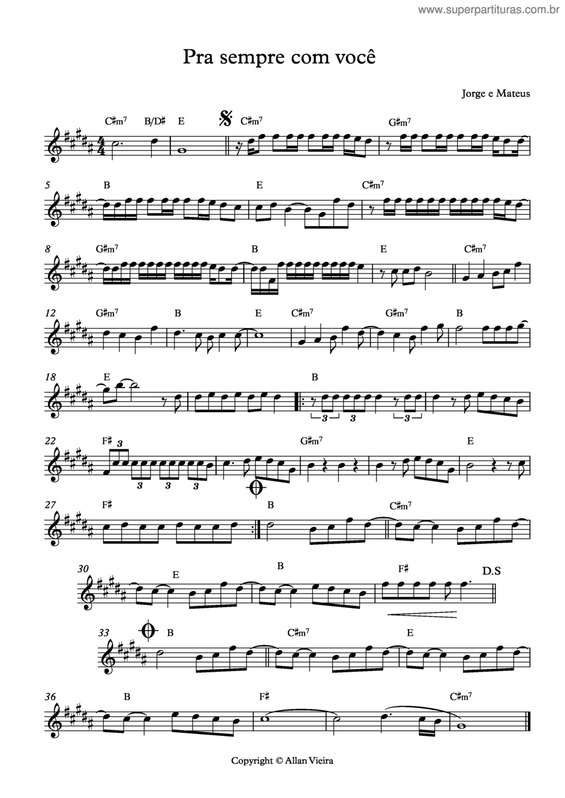 Partitura da música Pra Sempre Com Você