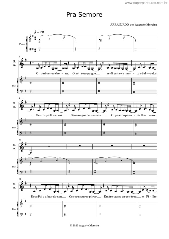 Partitura da música Pra Sempre v.12