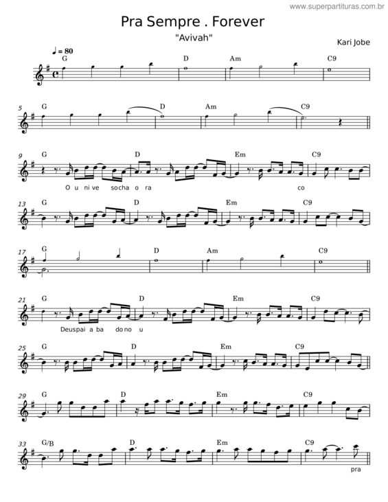 Partitura da música Pra Sempre v.9