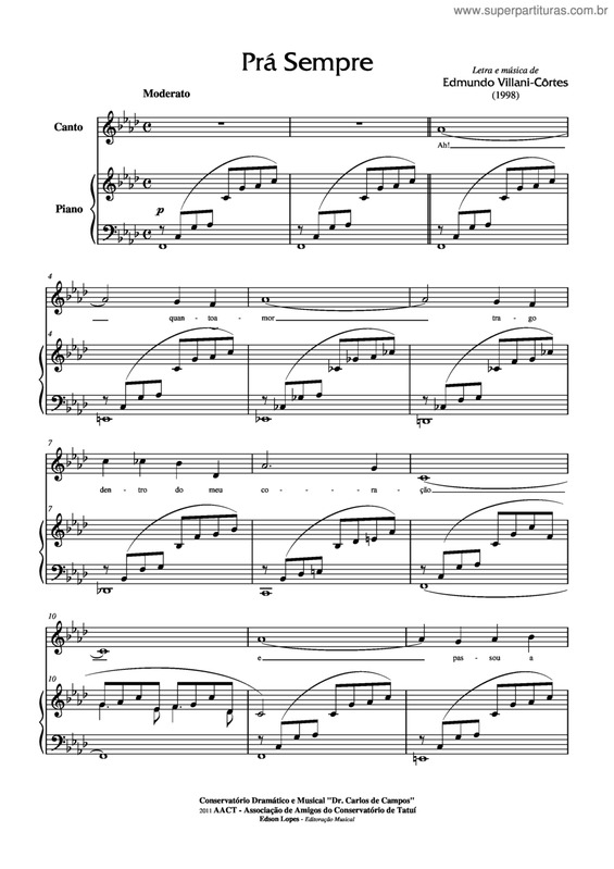 Partitura da música Pra Sempre