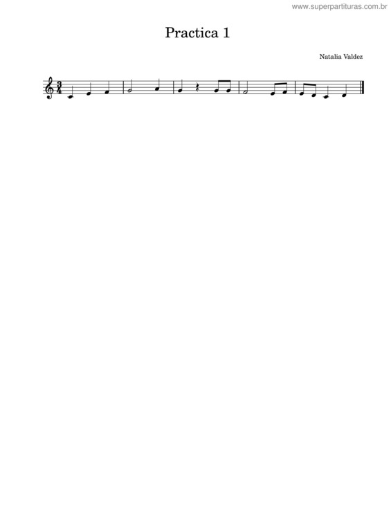 Partitura da música Practica 1 – Natalia Valdez