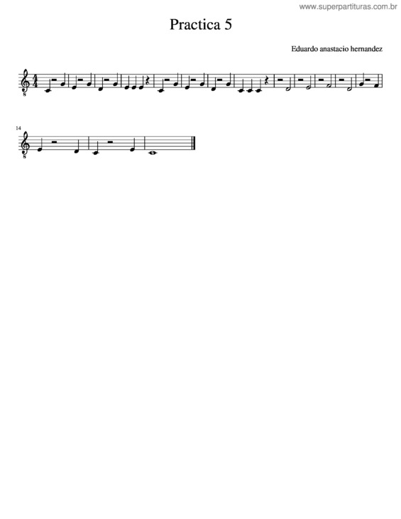 Partitura da música Practica 5