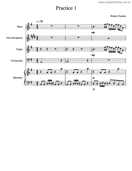 Partitura da música Practice 1