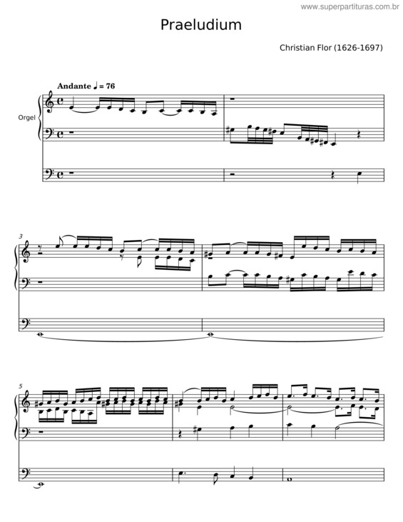 Partitura da música Praeludium – Christian Flor