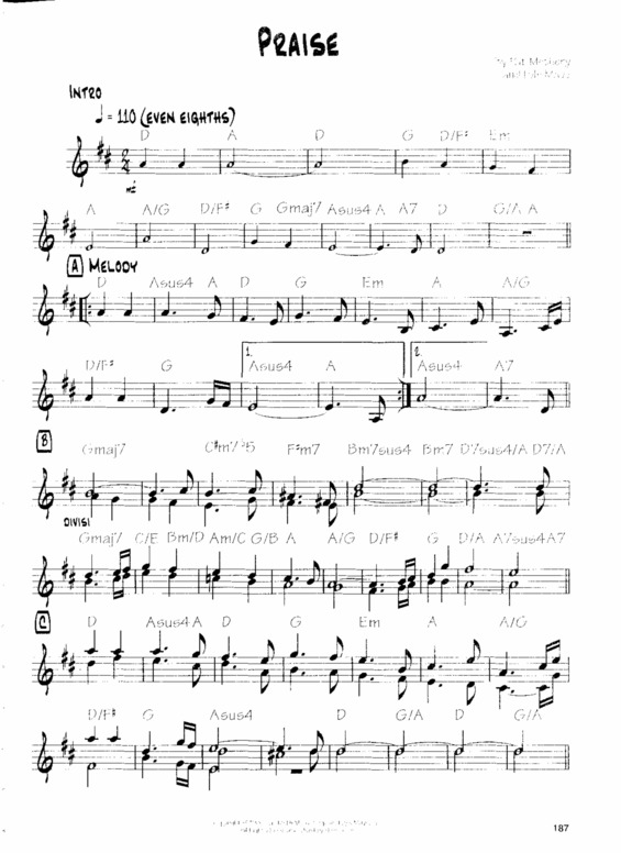 Partitura da música Praise