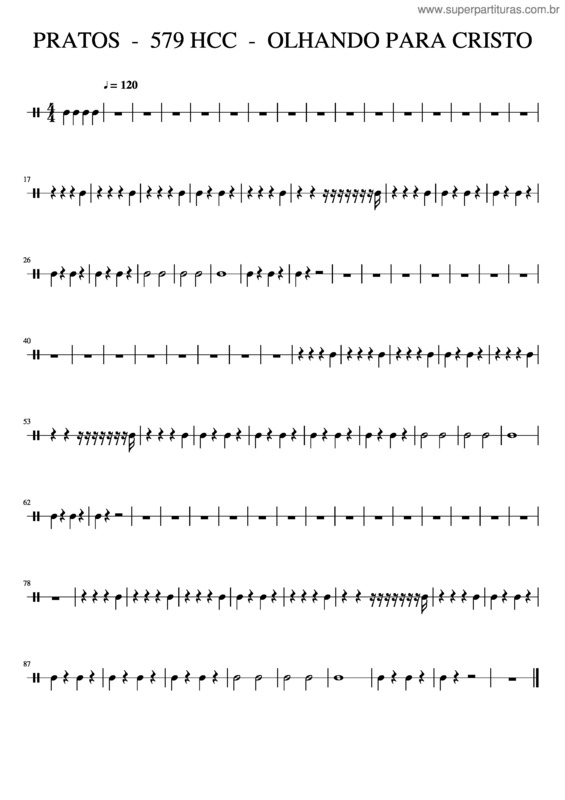 Partitura da música Pratos – 579 Hcc – Olhando Para Cristo