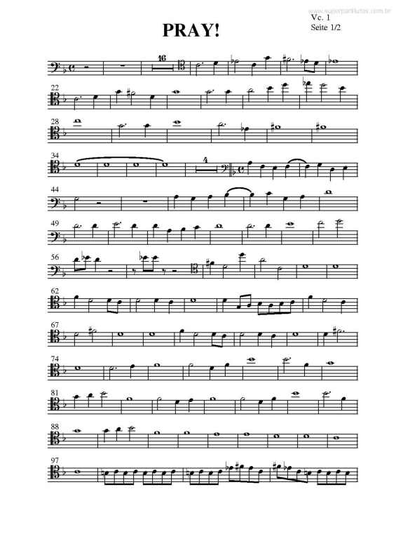 Partitura da música Pray