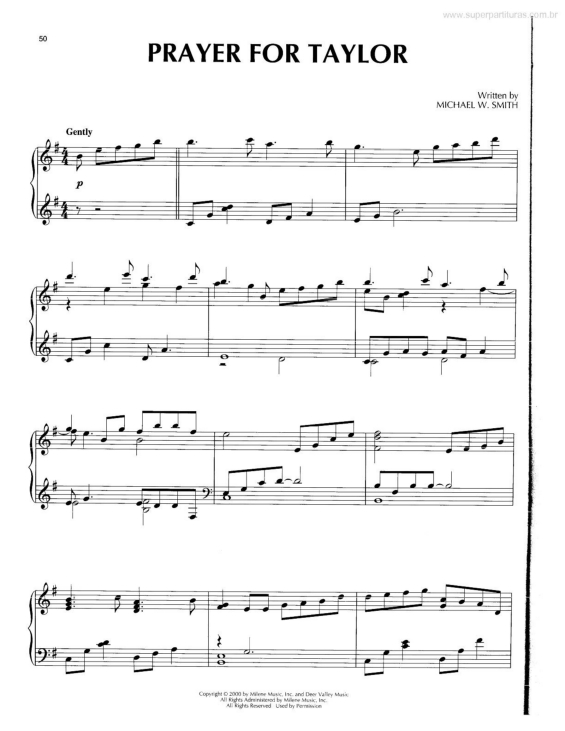 Partitura da música Prayer for Taylor