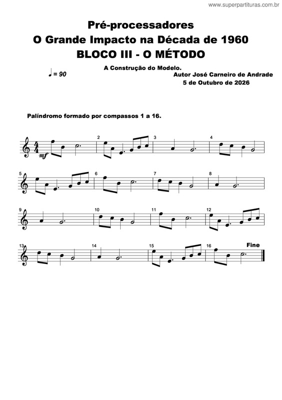 Partitura da música Pré-Processadores