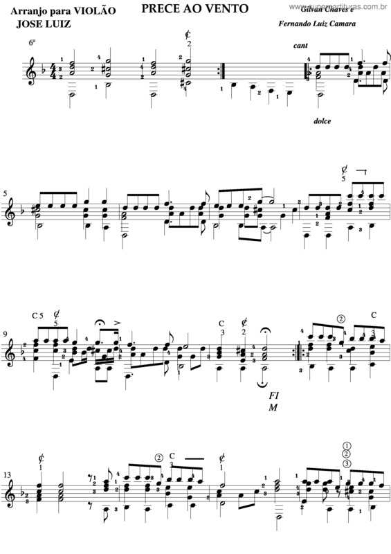 Partitura da música Prece Ao Vento v.5