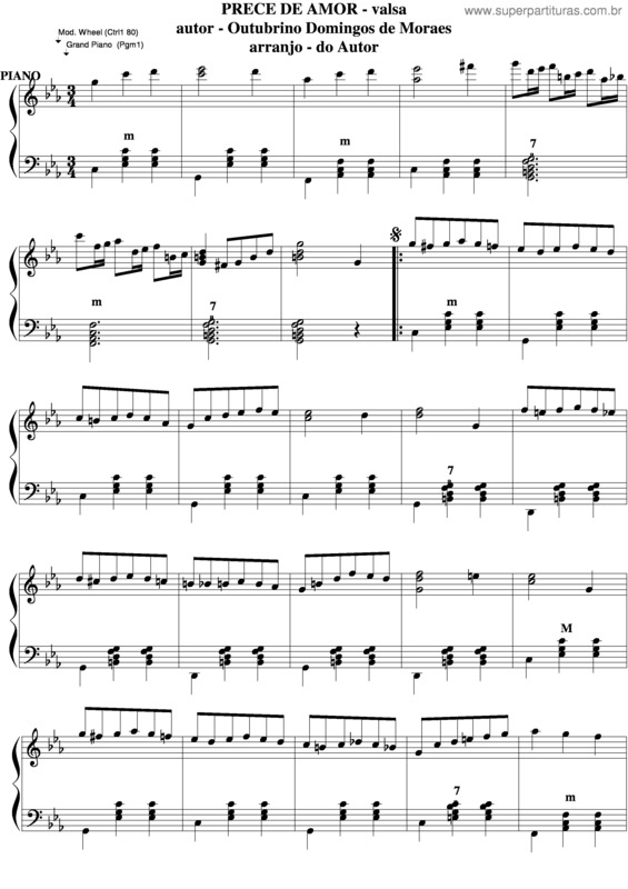 Partitura da música Prece De Amor v.2