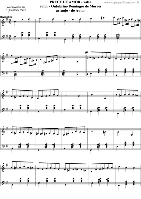 Partitura da música Prece De Amor v.4