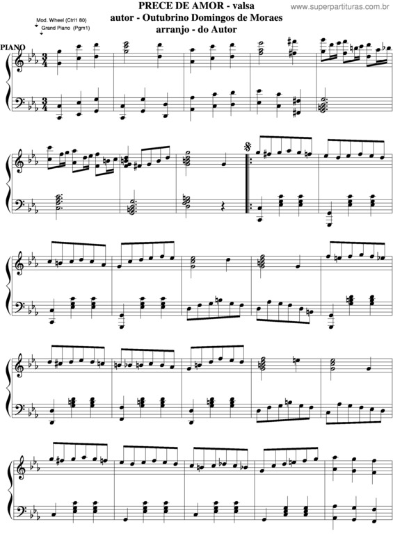 Partitura da música Prece De Amor v.5