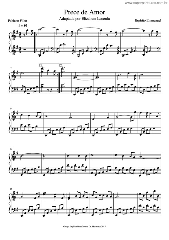 Partitura da música Prece De Amor v.6