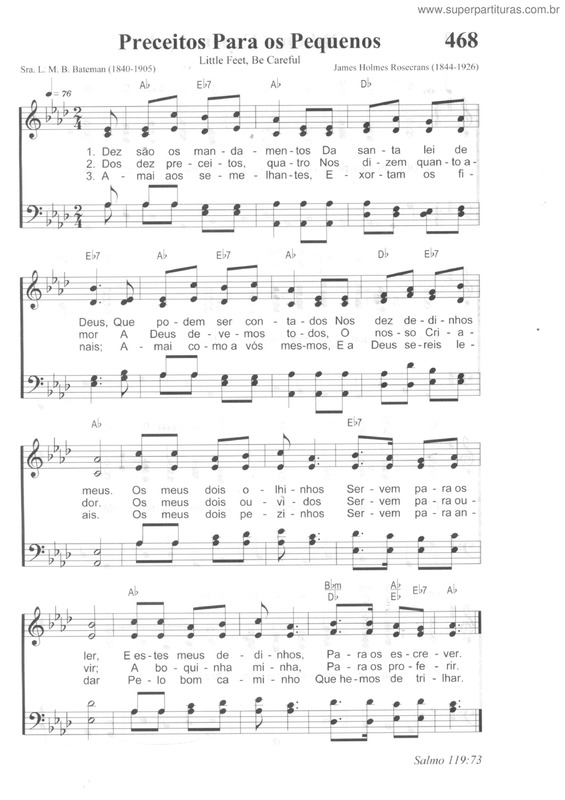 Partitura da música Preceitos Para Os Pequenos