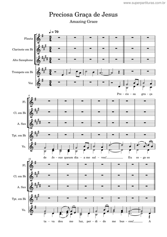Partitura da música Preciosa Graça De Jesus