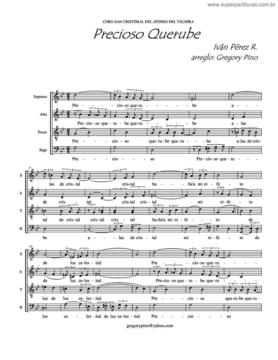 Partitura da música Precioso Querube