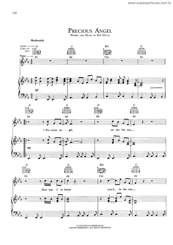 Partitura da música Precious Angel