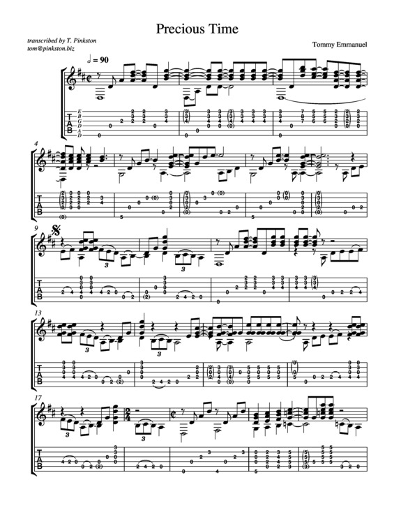 Partitura da música Precious Time