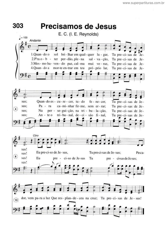 Partitura da música Precisamos De Jesus