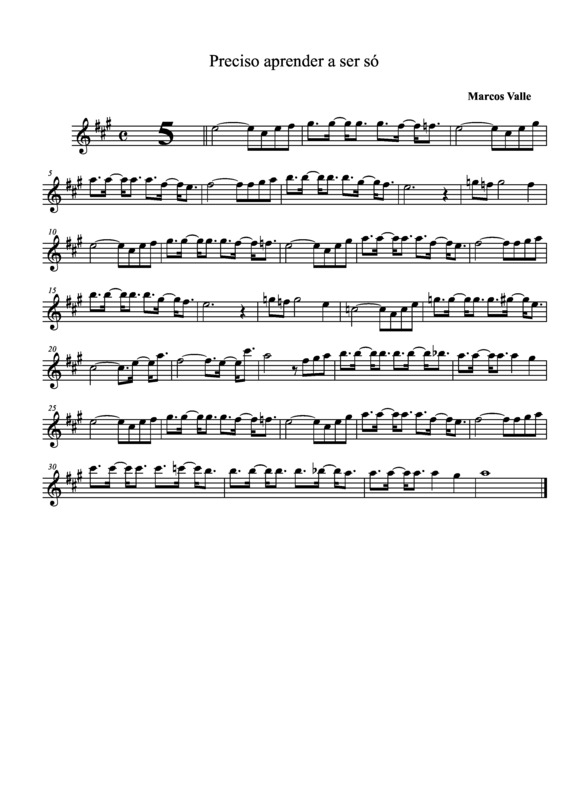 Partitura da música Preciso Aprender a Ser Só v.2