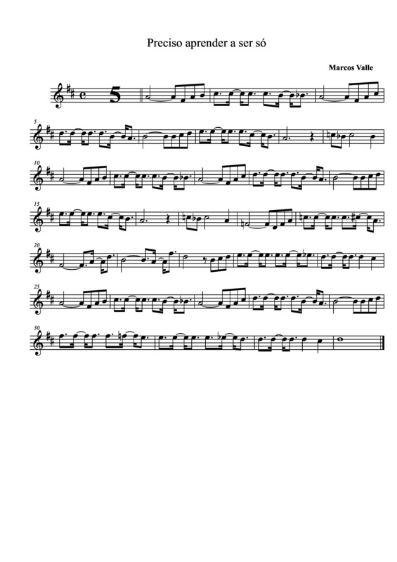 Partitura da música Preciso Aprender a Ser Só v.3