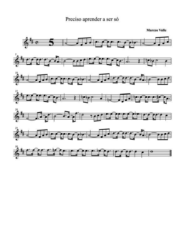 Partitura da música Preciso Aprender a Ser Só v.3