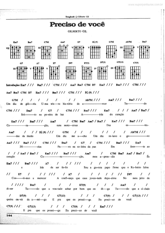 Partitura da música Preciso de Você v.2