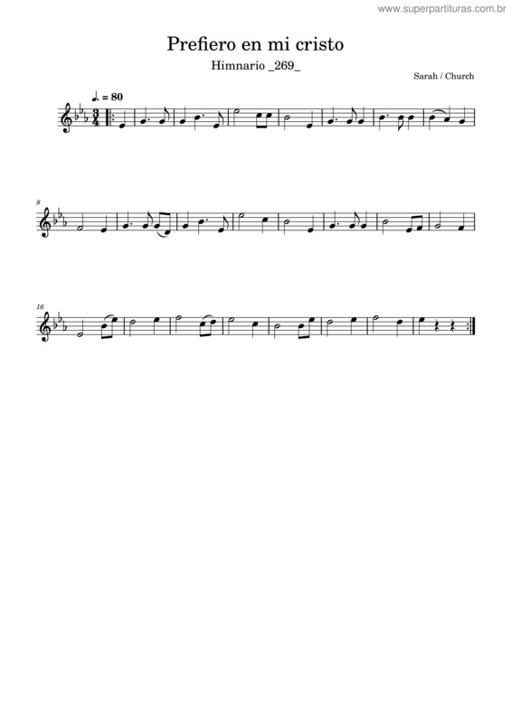 Partitura da música Prefiero En Mi Cristo