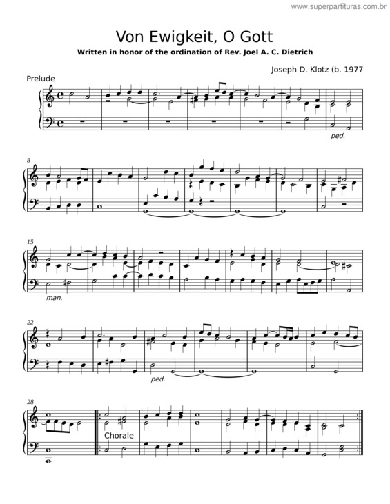 Partitura da música Prelude And Chorale