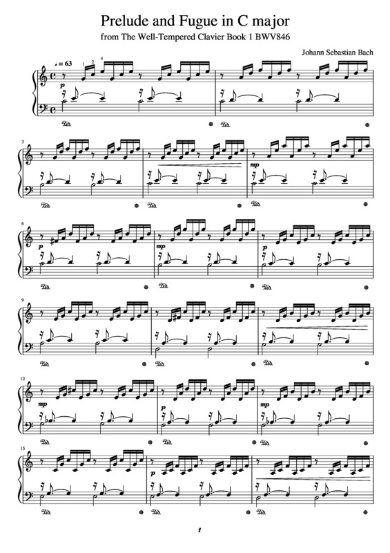 Partitura da música Prelude And Fugue In C Major