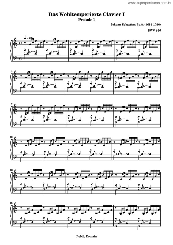 Partitura da música Prelude and Fugue No. 1 v.2