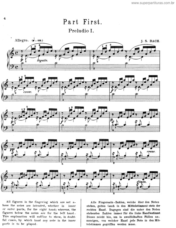 Partitura da música Prelude and Fugue No. 1 v.4