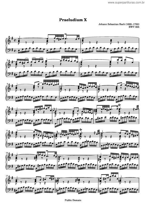 Partitura da música Prelude and Fugue No. 10 v.2