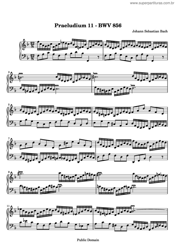 Partitura da música Prelude and Fugue No. 11 v.2