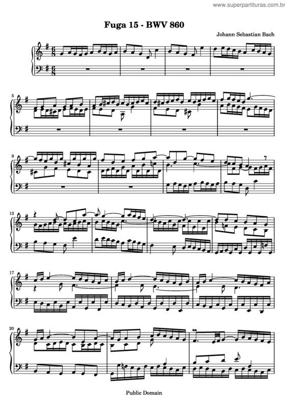 Partitura da música Prelude and Fugue No. 15 v.2