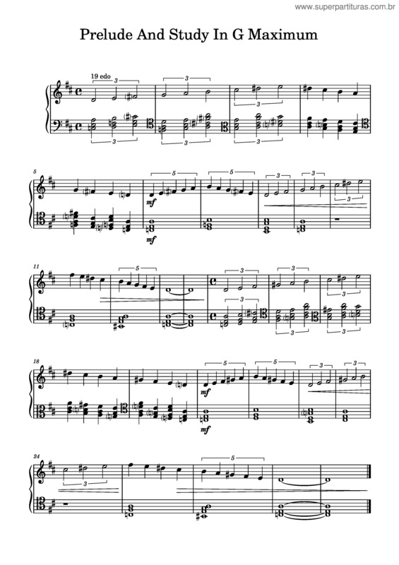 Partitura da música Prelude And Study In G Maximum