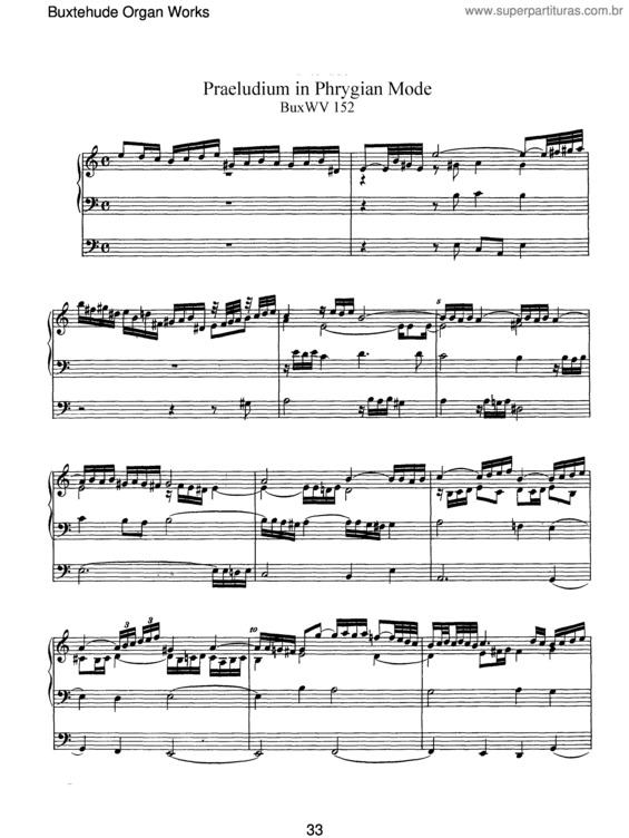 Partitura da música Prelude in A minor