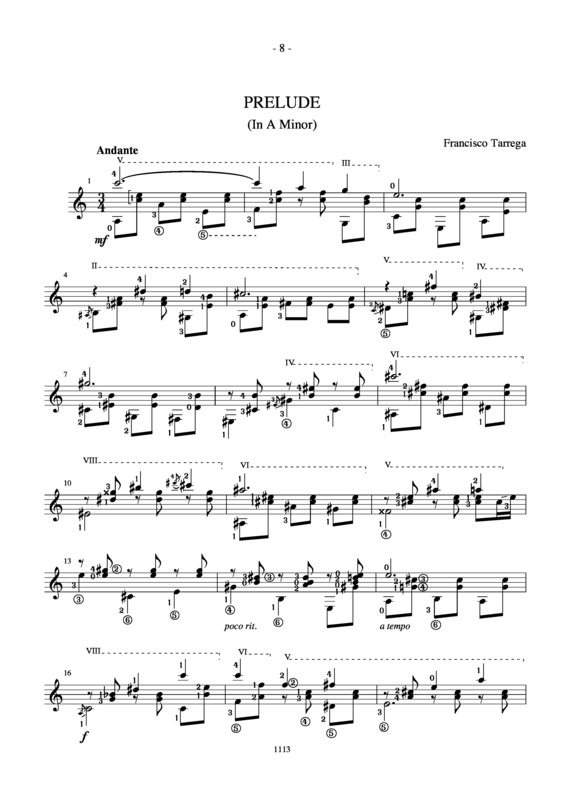 Partitura da música Prelude In Am