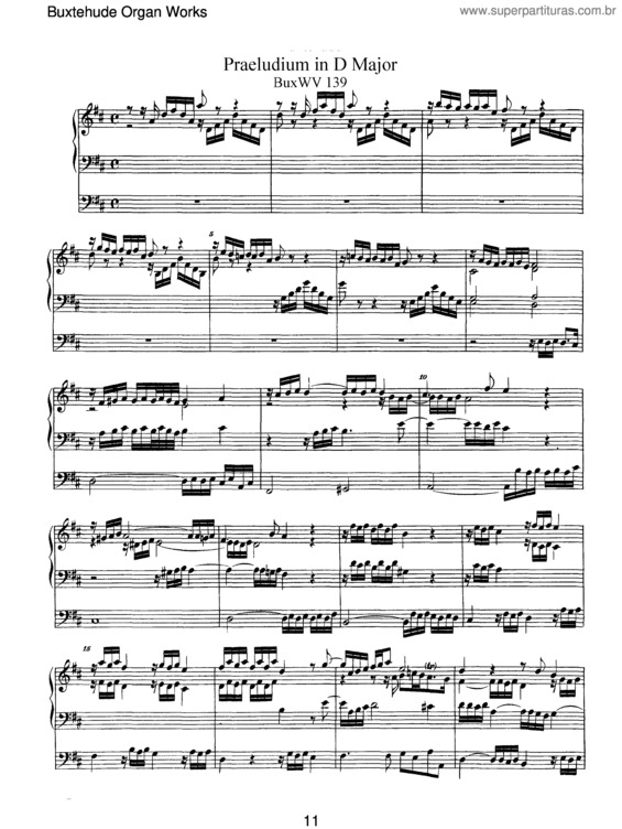 Partitura da música Prelude in D major